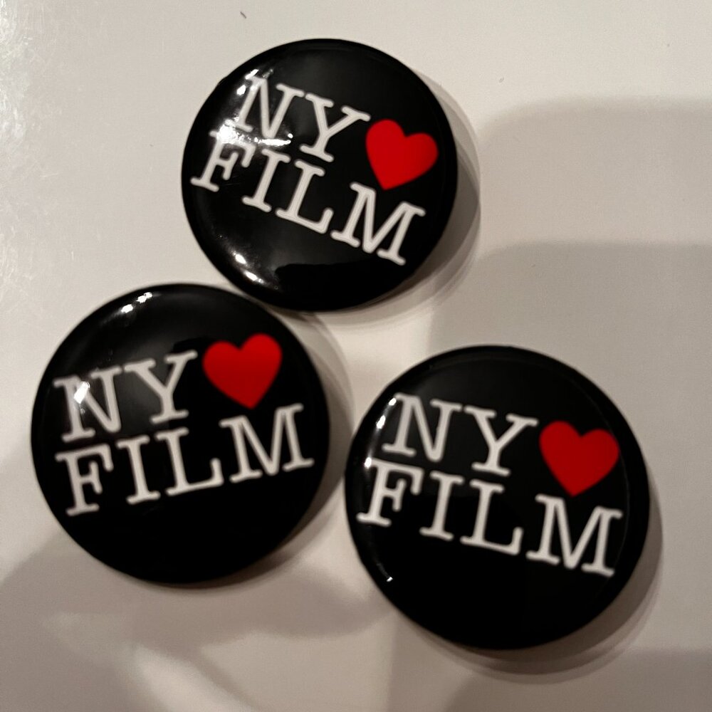 Vintage ~ NY Loves Film ~ Button Pin ~ Set of 3